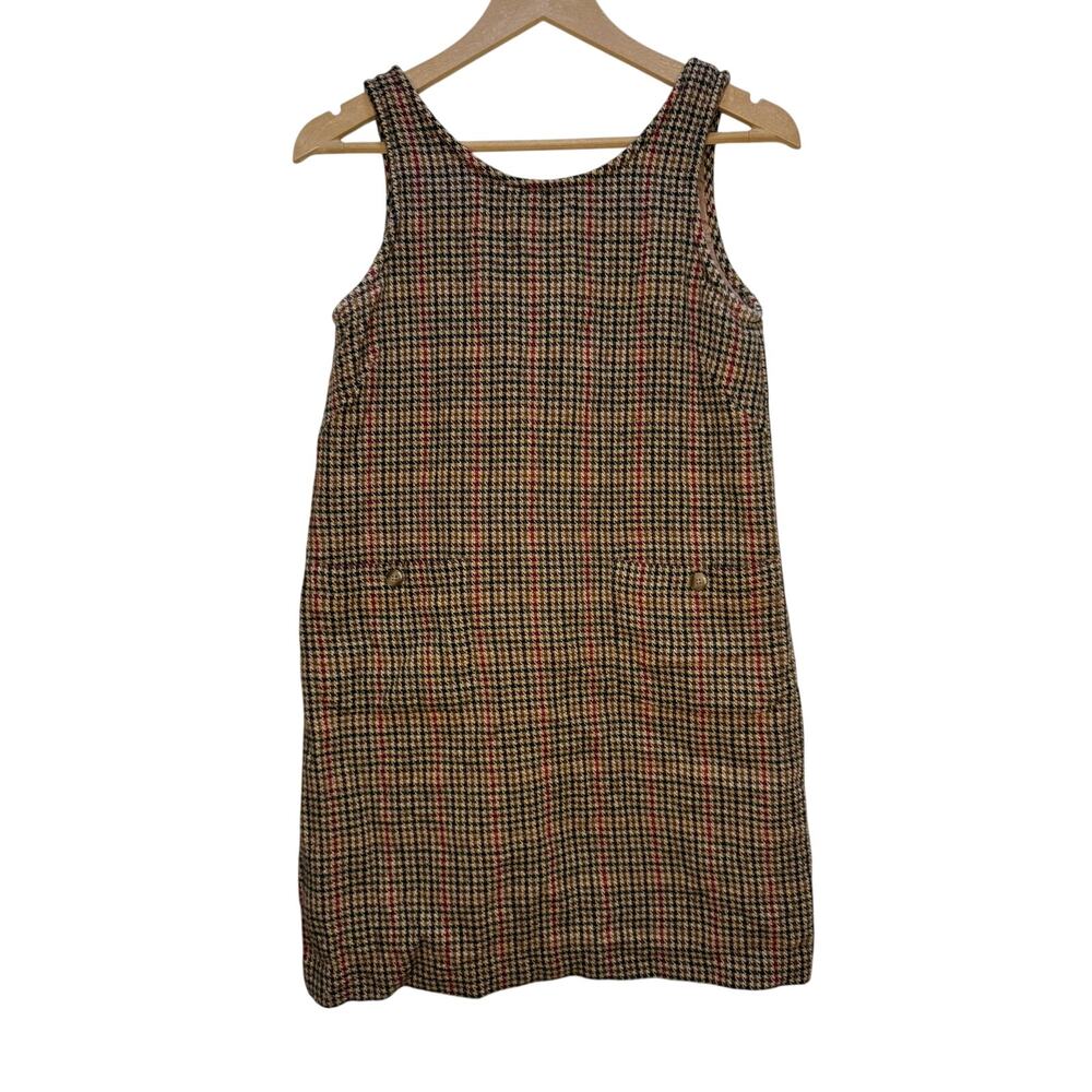 Vintage Talbots Houndstooth Plaid Shift Dress Size 6P